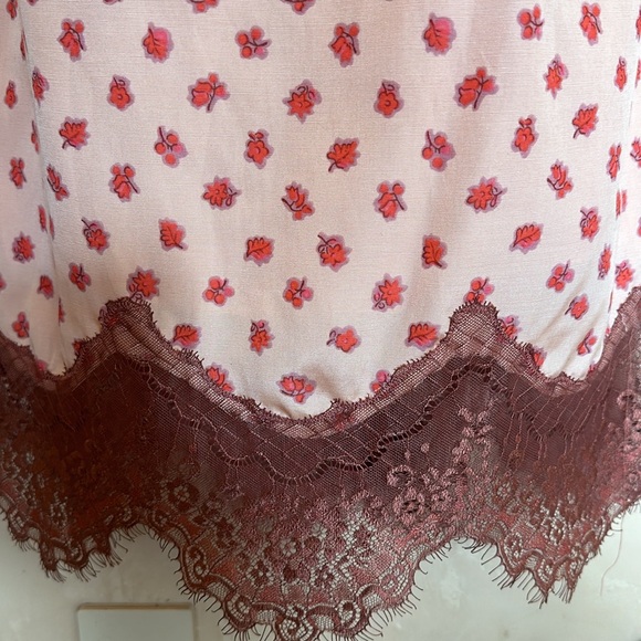 NWT  intuitions lace trim vintage rose slip dress - size 8 - Picture 3 of 10